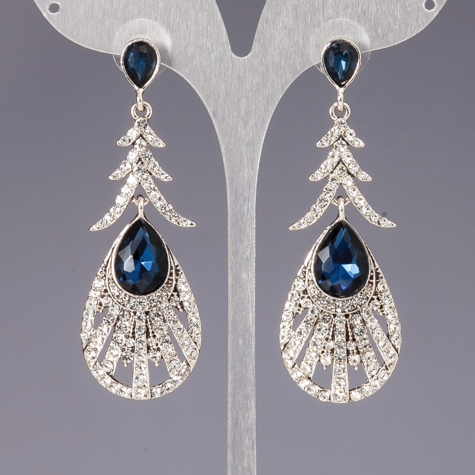 Earrings with crystals 'Chandeliers' 'Chandeliers' 'Luxurious Era'