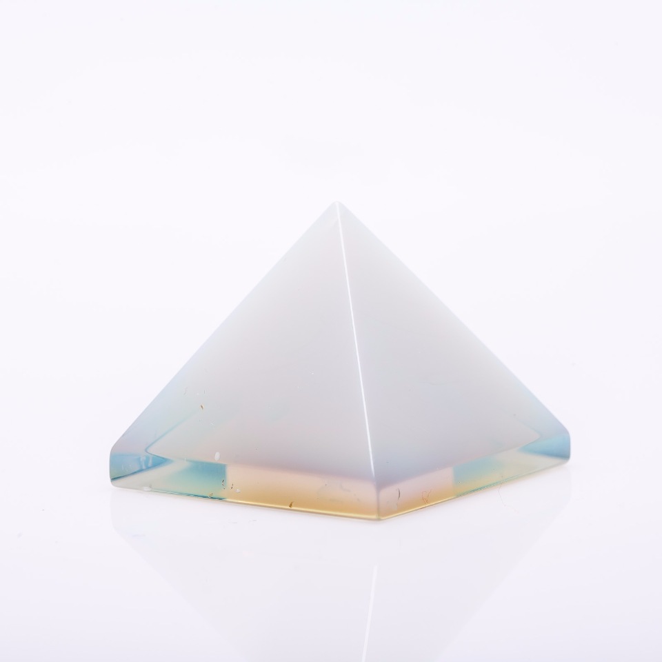 Moonstone Pyramid Souvenir, pressed, height 3 cm, width 3.5 cm (±)