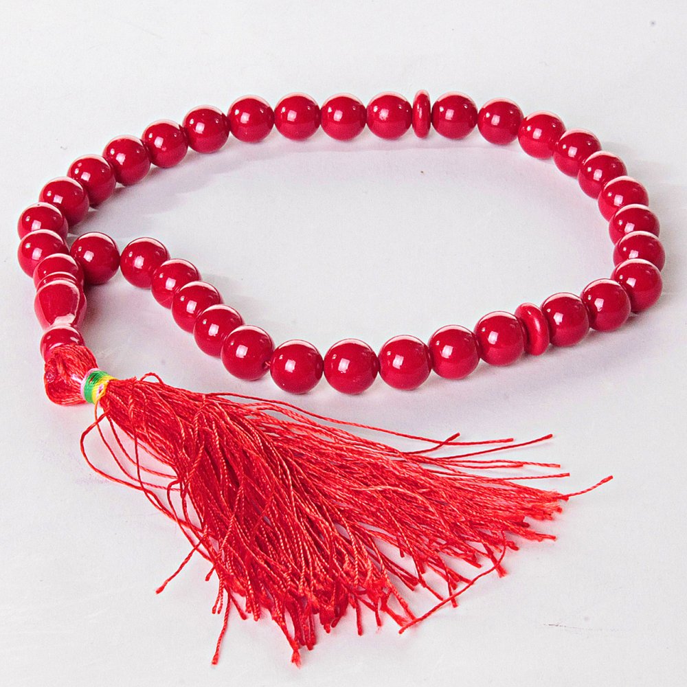 Coral Prayer Beads, 10mm beads, 30 cm length