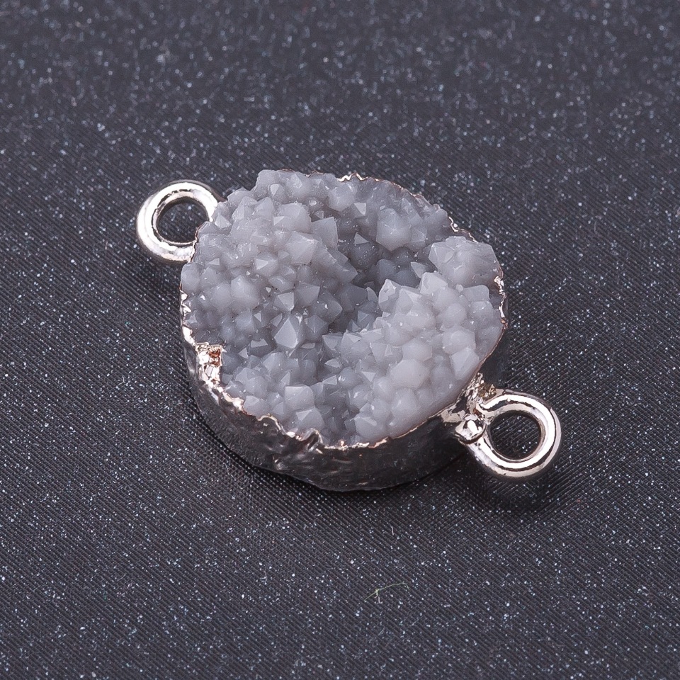 Connector 'Gray Snow' metal color 'silver' length 1mm, diameter 14mm plastic