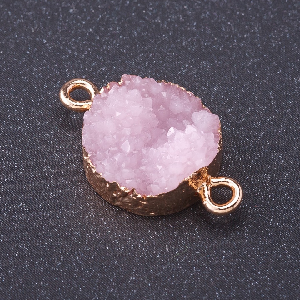 Connector "Pink Snow" gold L1mm, diameter 14mm plastic