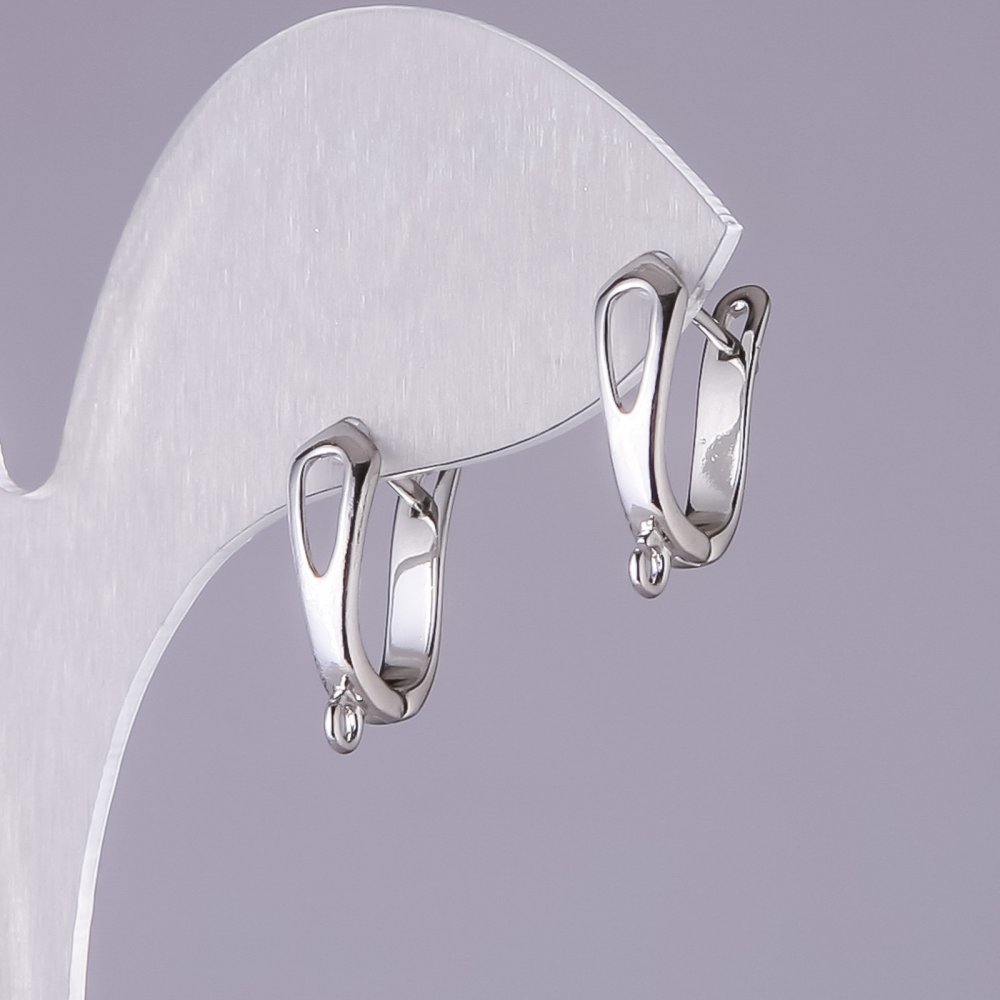 Silver-colored earring hooks 17x5 mm