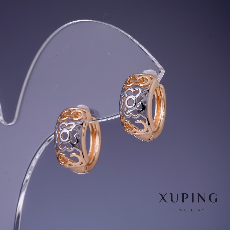 Xuping Earrings 8x15 mm '18K Gold Plating' Rhodium