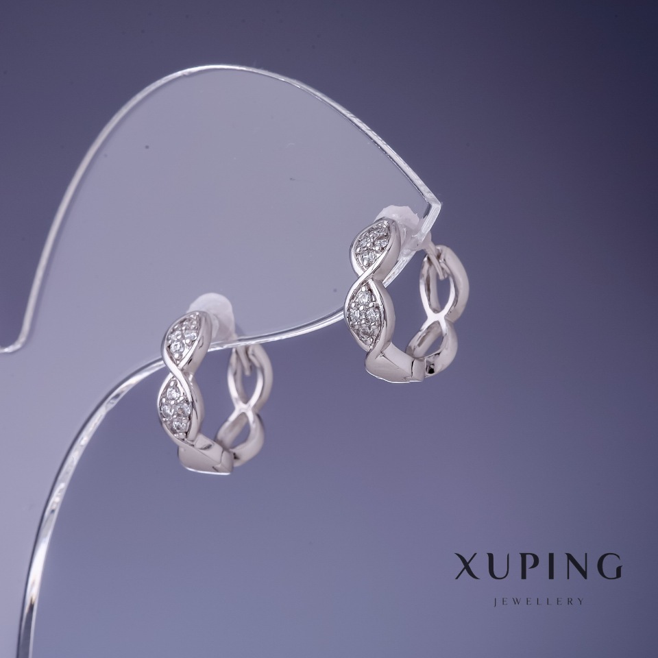 Xuping Rhodium Earrings 13x4 mm