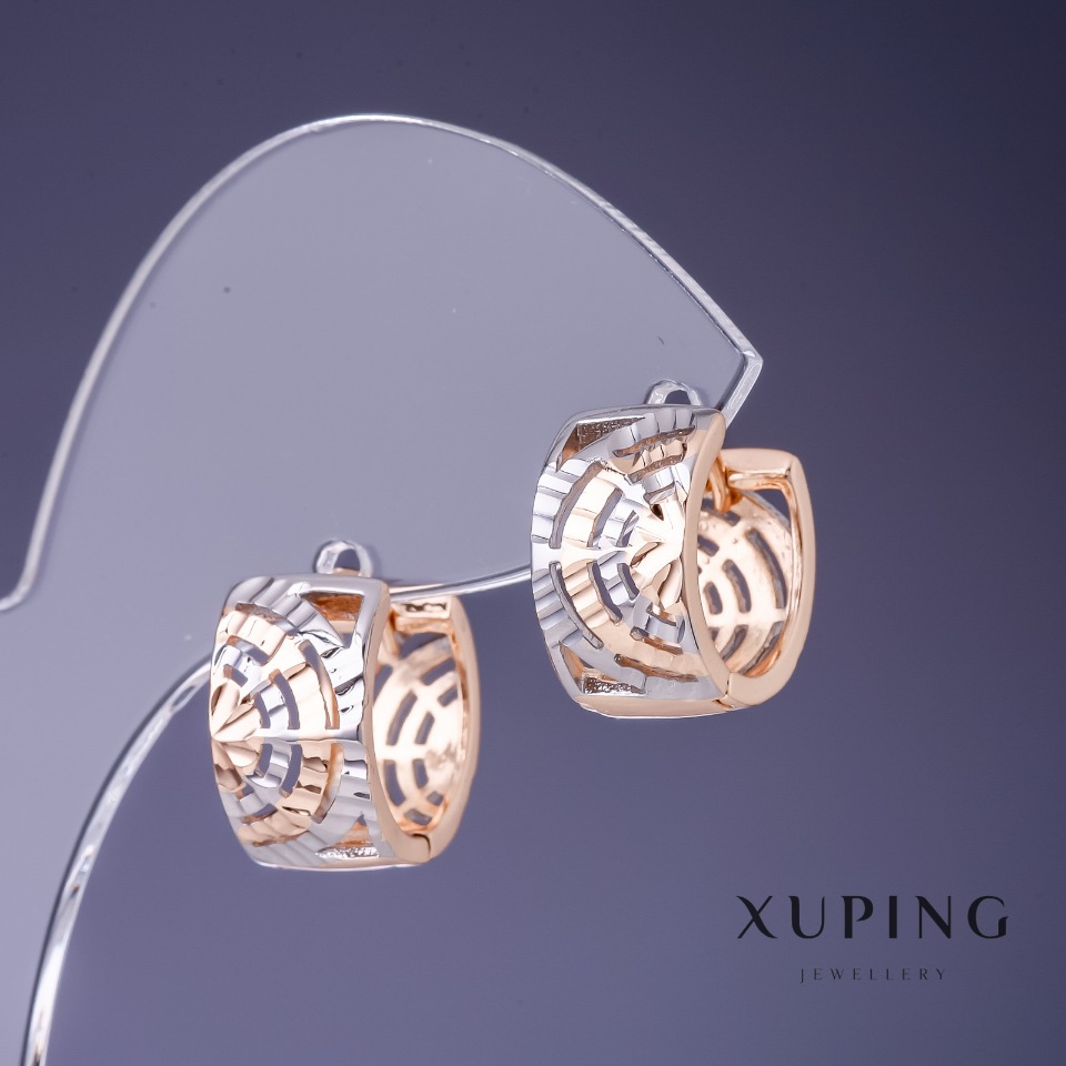 Xuping Earrings 13×8 mm '18K gold plating, rhodium'