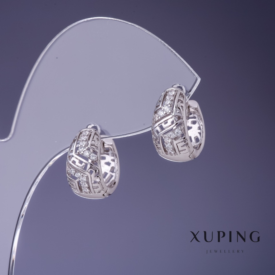 Xuping 14x8mm rhodium earrings