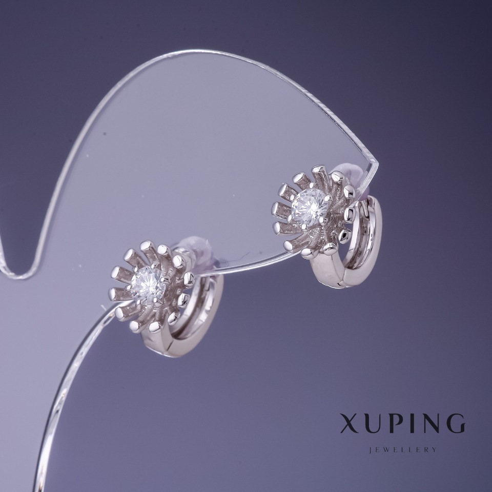 Xuping 10x9mm rhodium earrings
