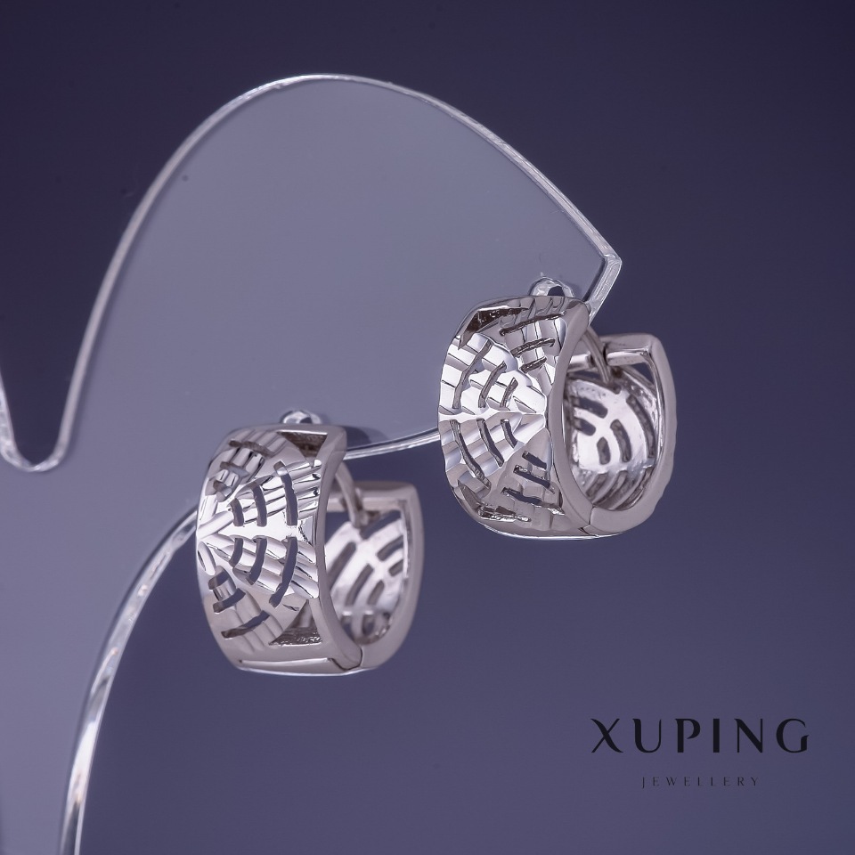 Xuping 14x8mm Rhodium Earrings