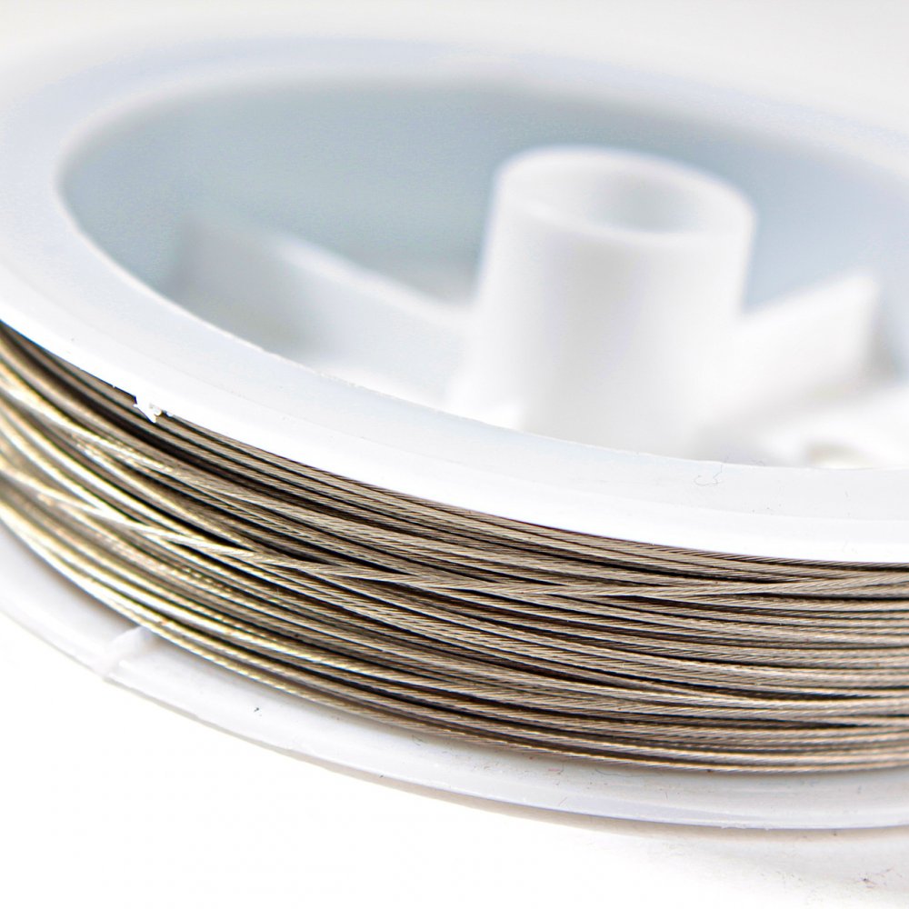Silver-toned metal wire spool 50 m (±), diameter 0.3 mm