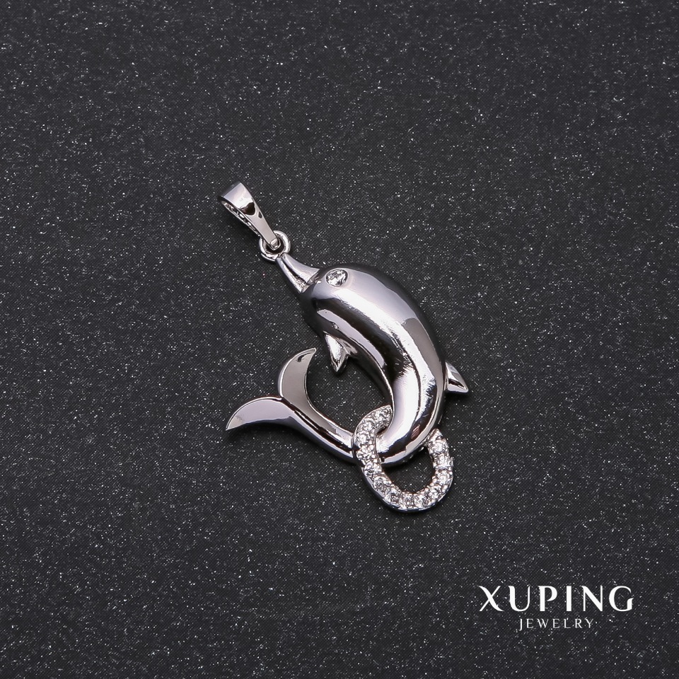 Xuping Dolphin Pendant 33x28x20 mm Rhodium