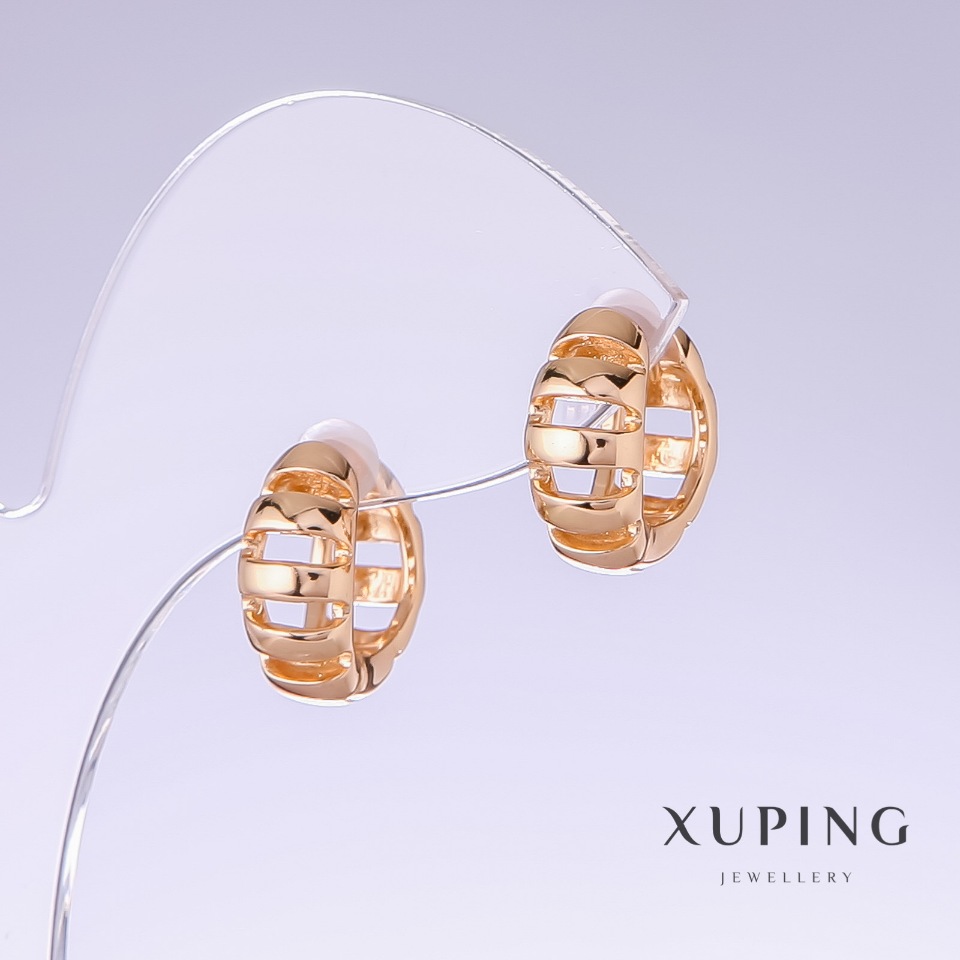 Xuping Earrings, 16 mm length, 7 mm thickness, 18K gold plating