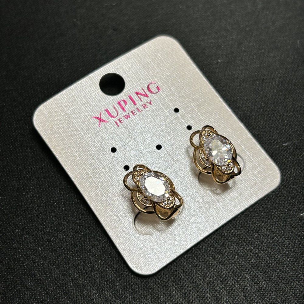 Xuping earrings with white zircon 10x15mm '18K gold plating'