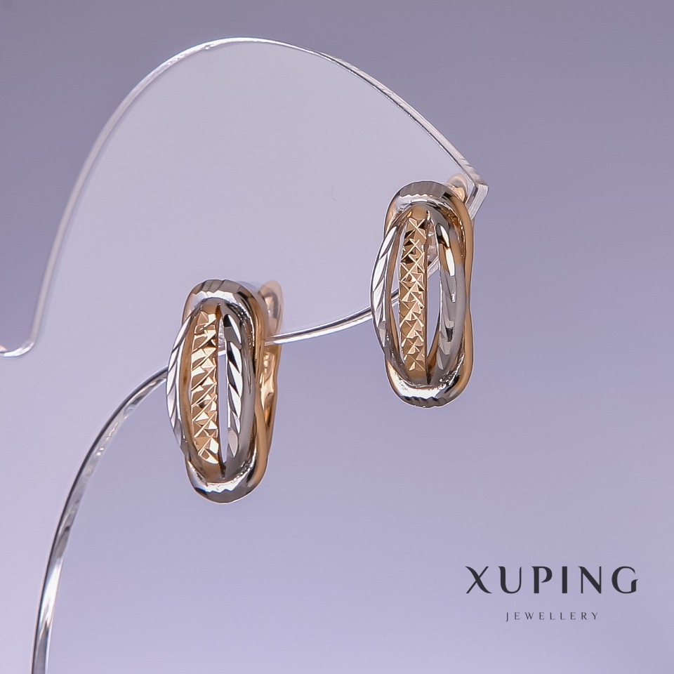 Xuping Earrings 17x7mm '18k gold plating, rhodium'