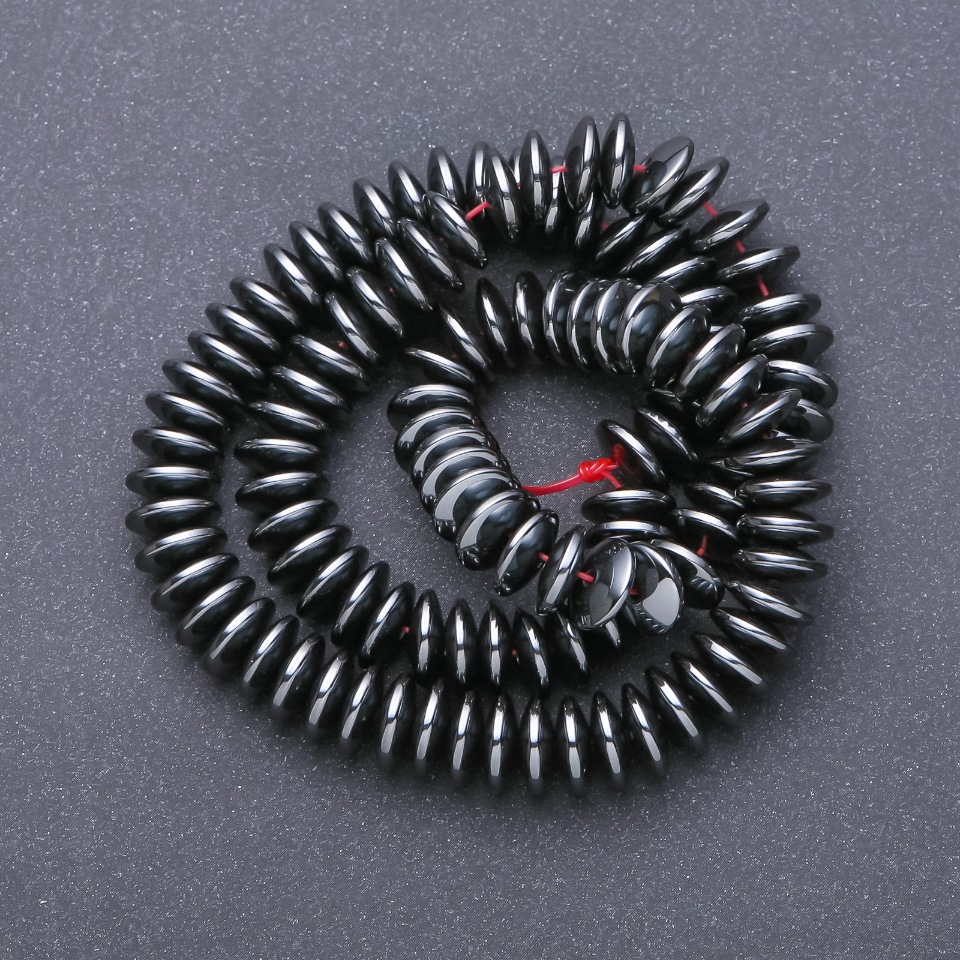 Sale! Hematite Beads - Flat Rondel, 10x3.5 mm, 40 cm Strand