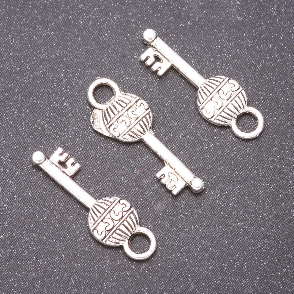 Key Pendant Hardware, 17x9 mm, bore 3 mm, weight 20 g, ±19 pcs
