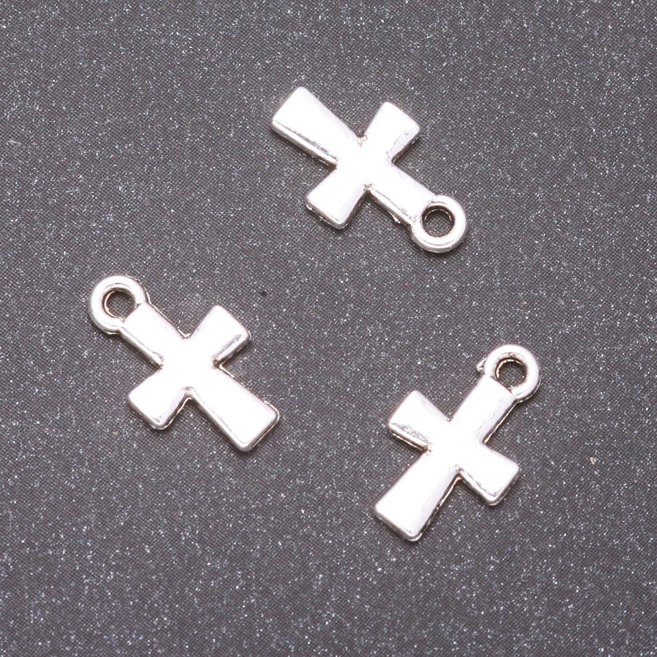 Cross Pendant Findings, size 14x9 mm, bore diameter 1.5 mm, packaging 20 g ± 41 pcs