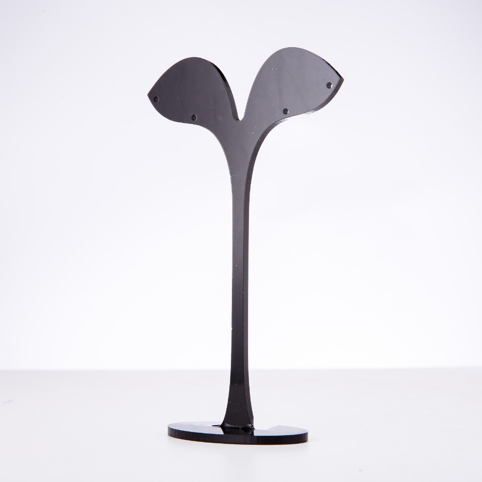 Jewelry Stand Black Plastic, Height 132 mm, Width 80 mm, Depth 30 mm
