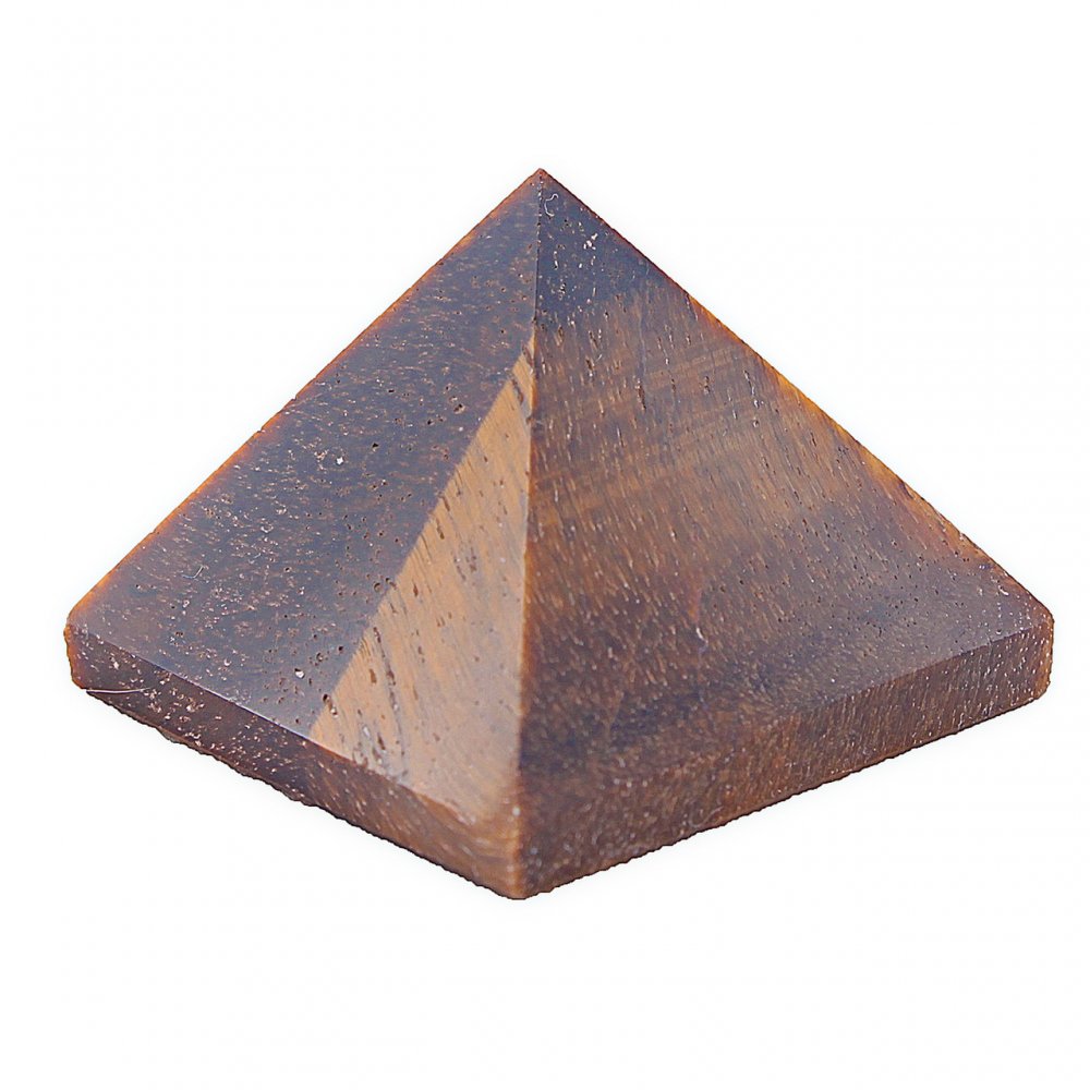 Tiger's Eye stone pyramid 'Tiger's Eye', height 3 cm, width 4 cm (±)