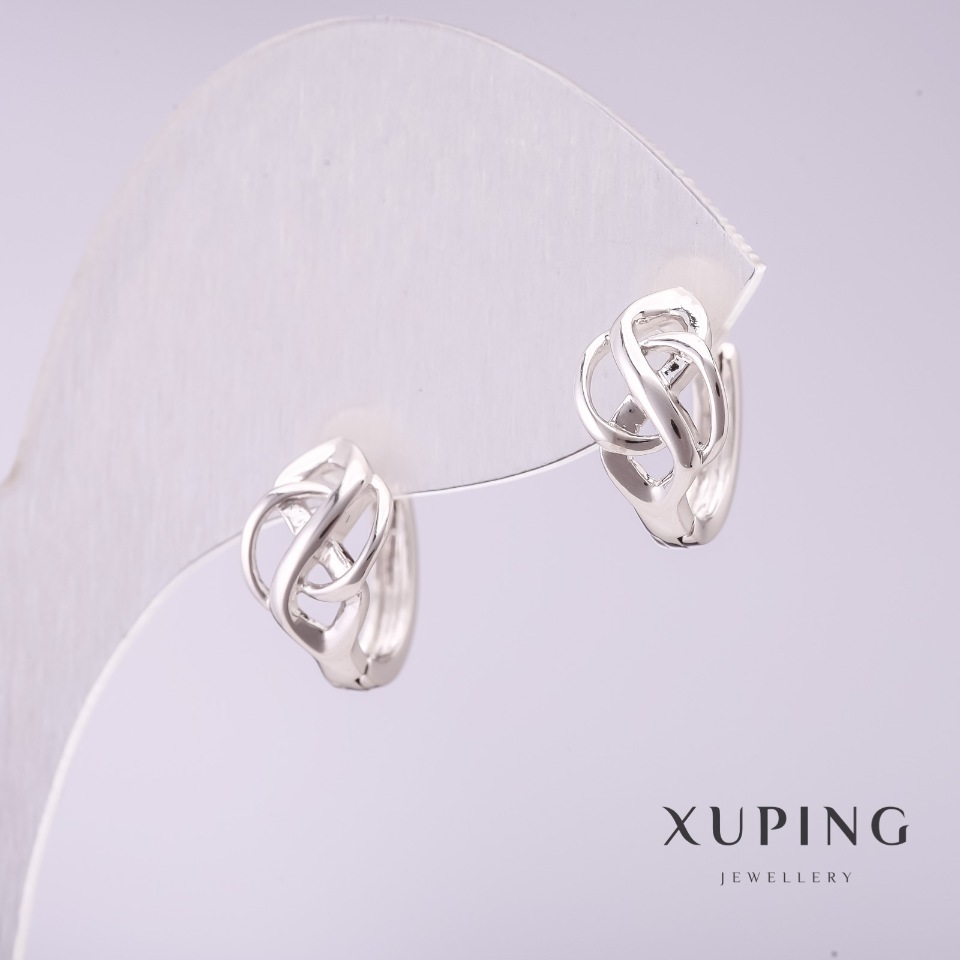 Xuping Rhodium 11x8mm Earrings