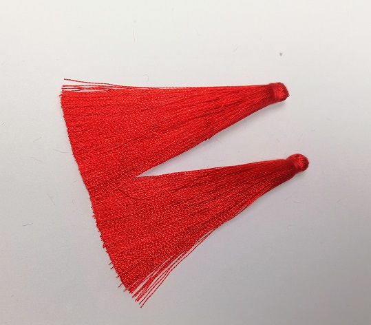 Craft supply Tassel 'Red', length 7 cm, diameter 7 mm, pair