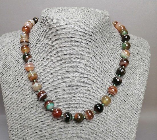 Agate Beads - Smooth Ball, 10mm Diameter, 45cm Length