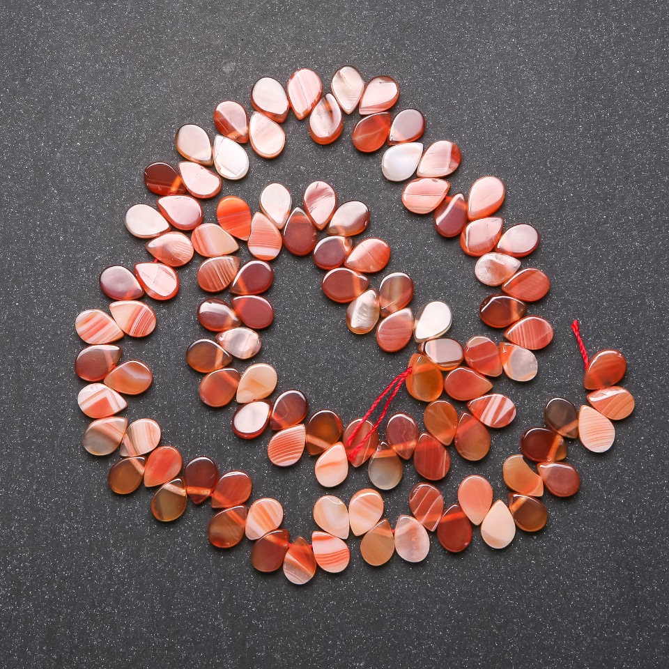 Orange Butterfly Agate Beads, 8x6mm diameter, 38cm length