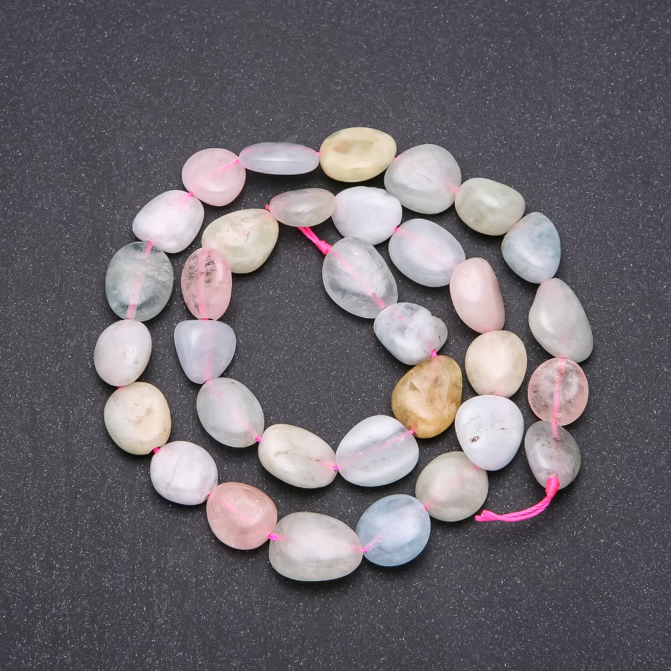 Morganite Faceted Beads, 10x13 mm diameter (+/-), length 38 cm