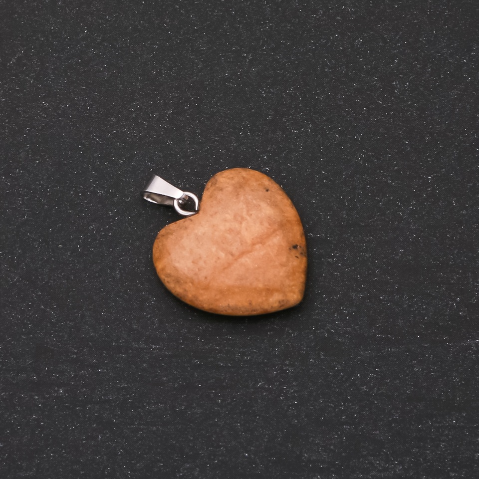 Pendant 'Heart' made of natural Landscape Jasper 28×19×19 mm (+-)