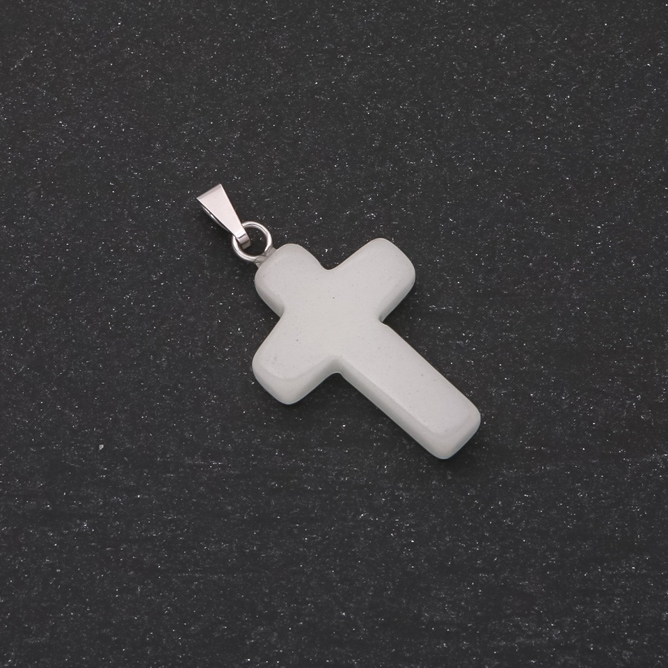 Cross Pendant Onyx with Turquoise Glow 18x27 mm+