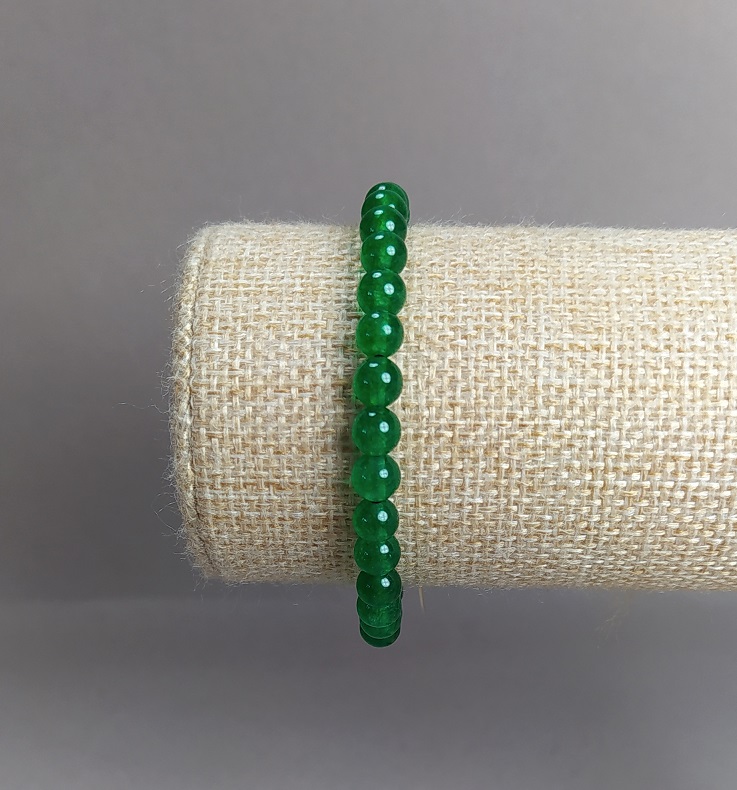 Chrysoprase bracelet with natural stones, smooth beads, 6mm diameter ±, elastic band, 18 cm circumference