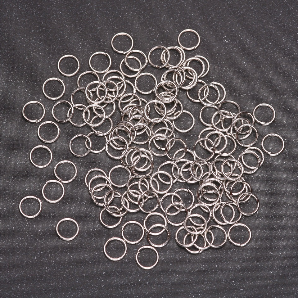 Connecting ring hardware, 6 mm diameter, gray metal, pack 25 g