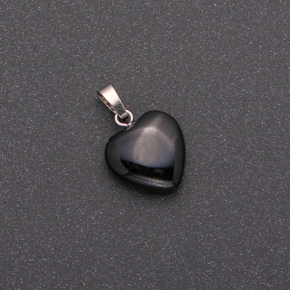 Heart Pendant with Agate 14x14x23mm