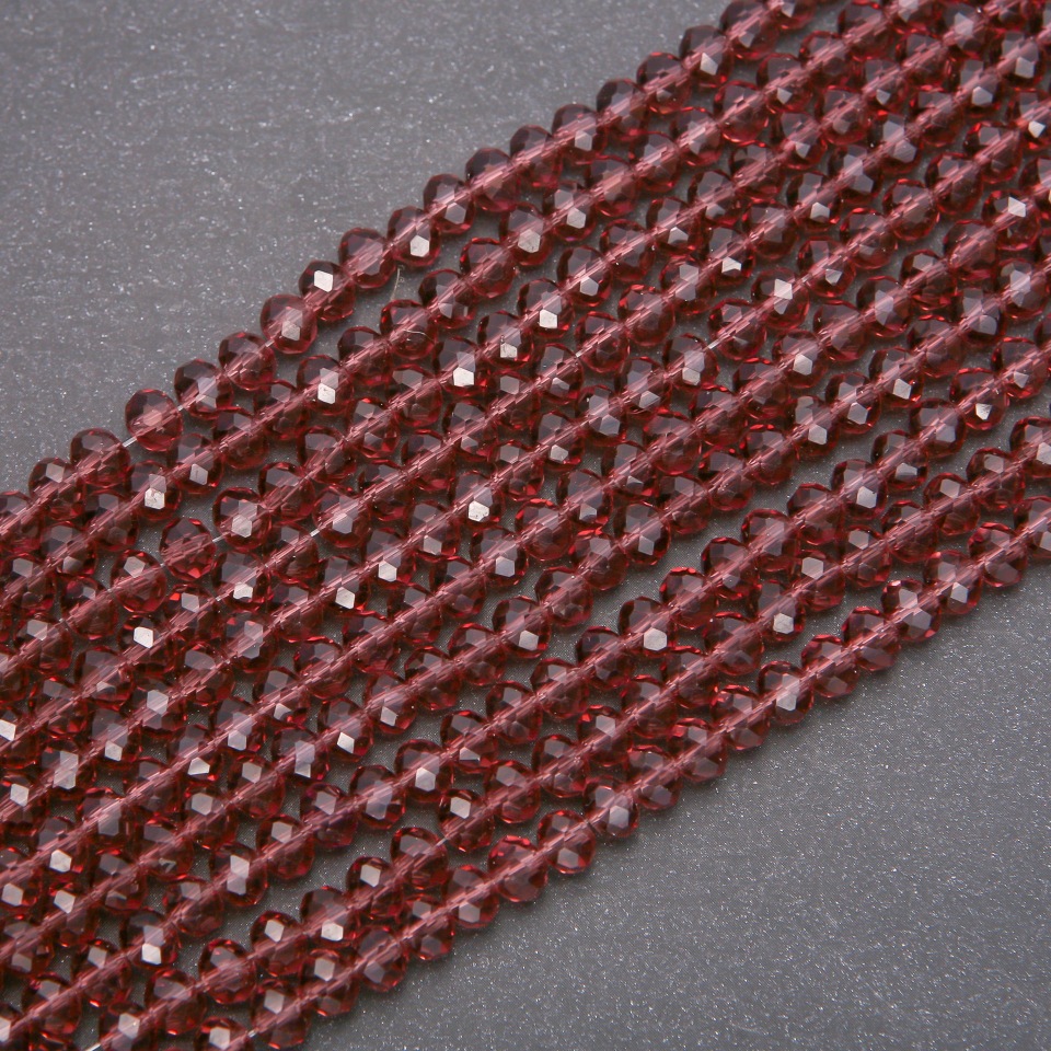 Beads Czech Crystal Lavender Rondelle, Diameter 6x4.5 mm, Thread length 38 cm