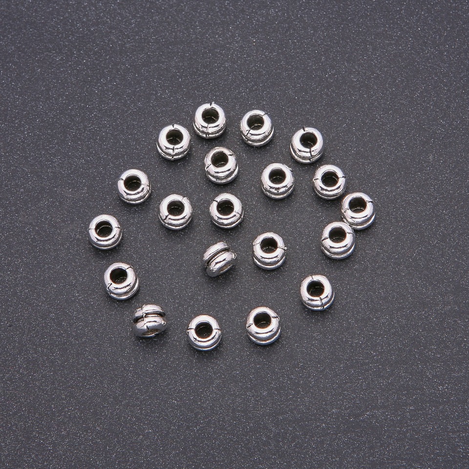 Bead-insertion findings, 6 mm diameter, finish 20 g +/- 34 pcs