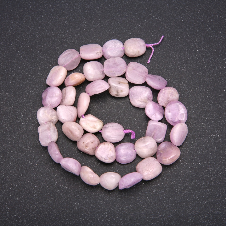 Kunzite natural gemstone beads, faceted cut, 10x12 mm size, 38 cm length