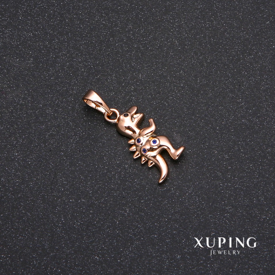 Xuping Pendant Dinosaur with Blue Stones 10×24mm 18k Gold Plating