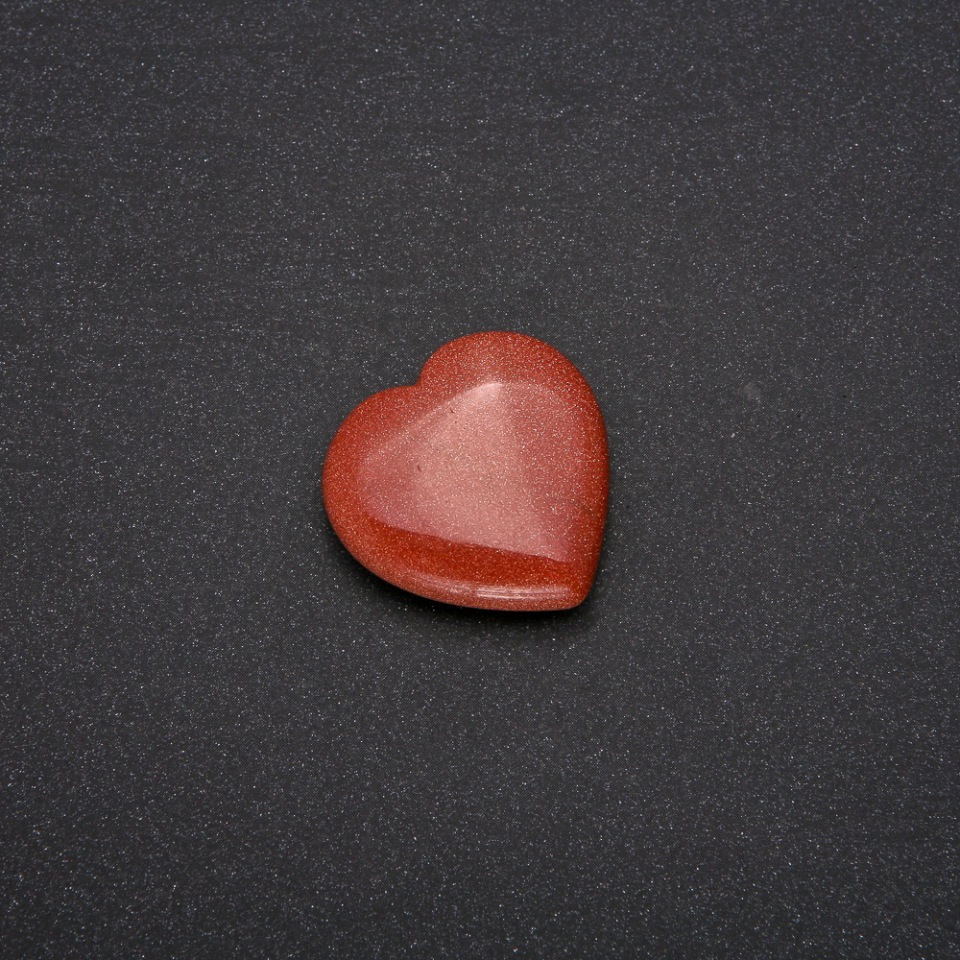 Aventurine Stone Golden Sand in Heart Shape 30x30x10(±)mm