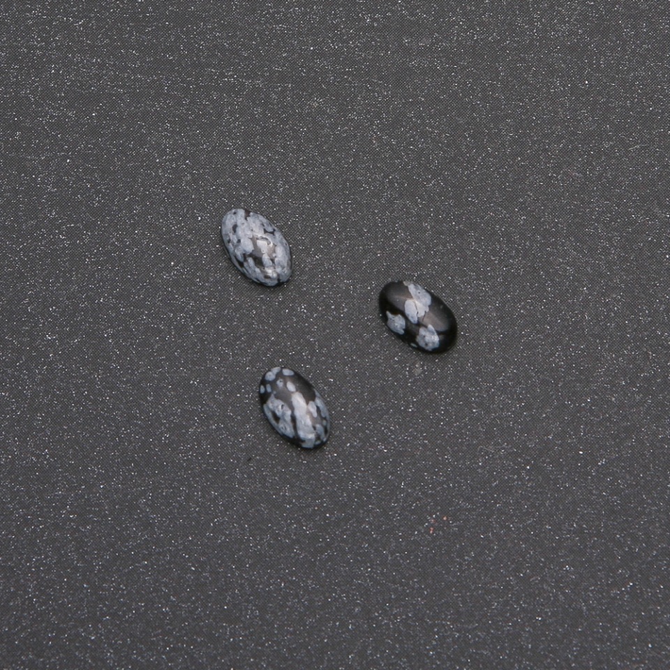 Snowflake Obsidian Cabochon 'Apache Tears' 8x5 mm