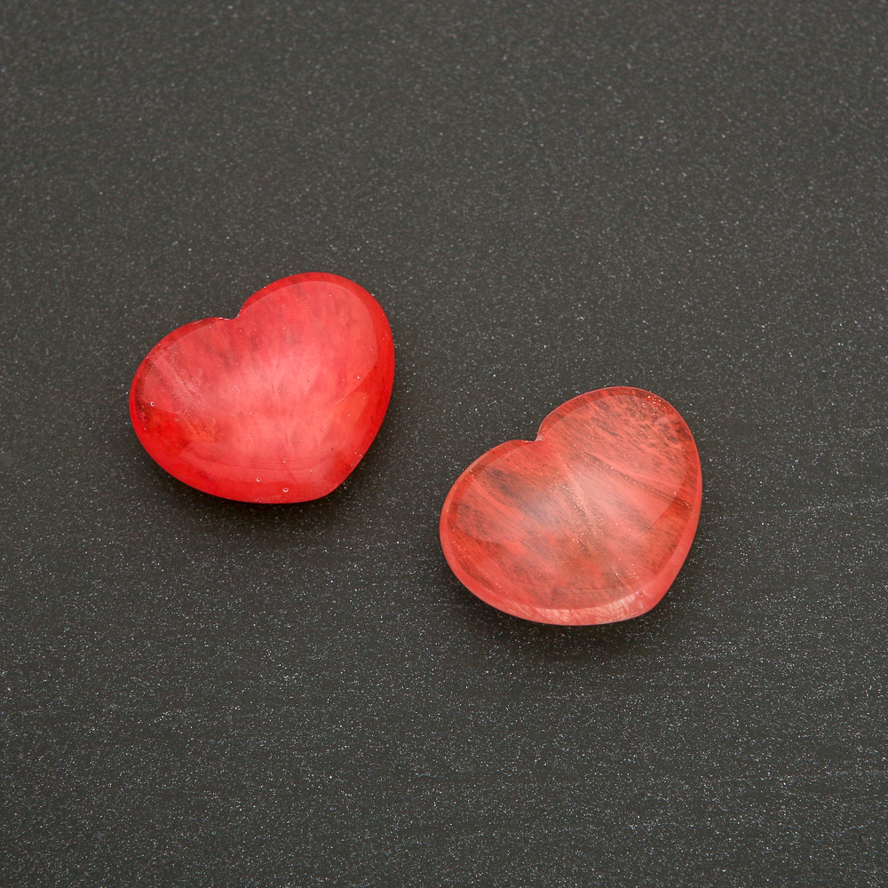 Souvenir Heart Stone with Natural Chalcedony (+-) 21×27 mm