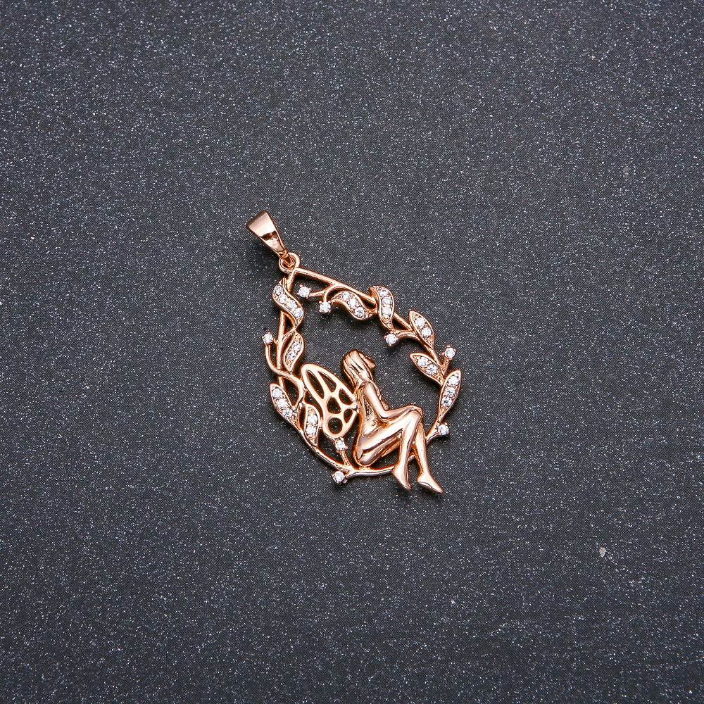 Xuping Pendant 18k Gold Plating with White Crystals 37x31x20 mm +