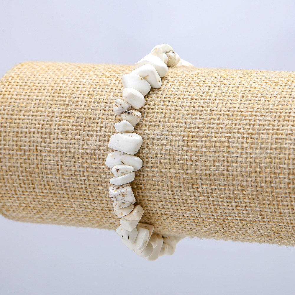 howlite stone bracelet, approx. 7 mm beads, circumference 18 cm