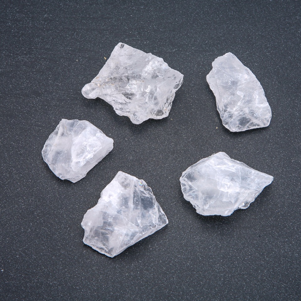 Natural Rock Crystal Tumbled Stone ~ 14-37×10-26 mm ± (per 100 g)