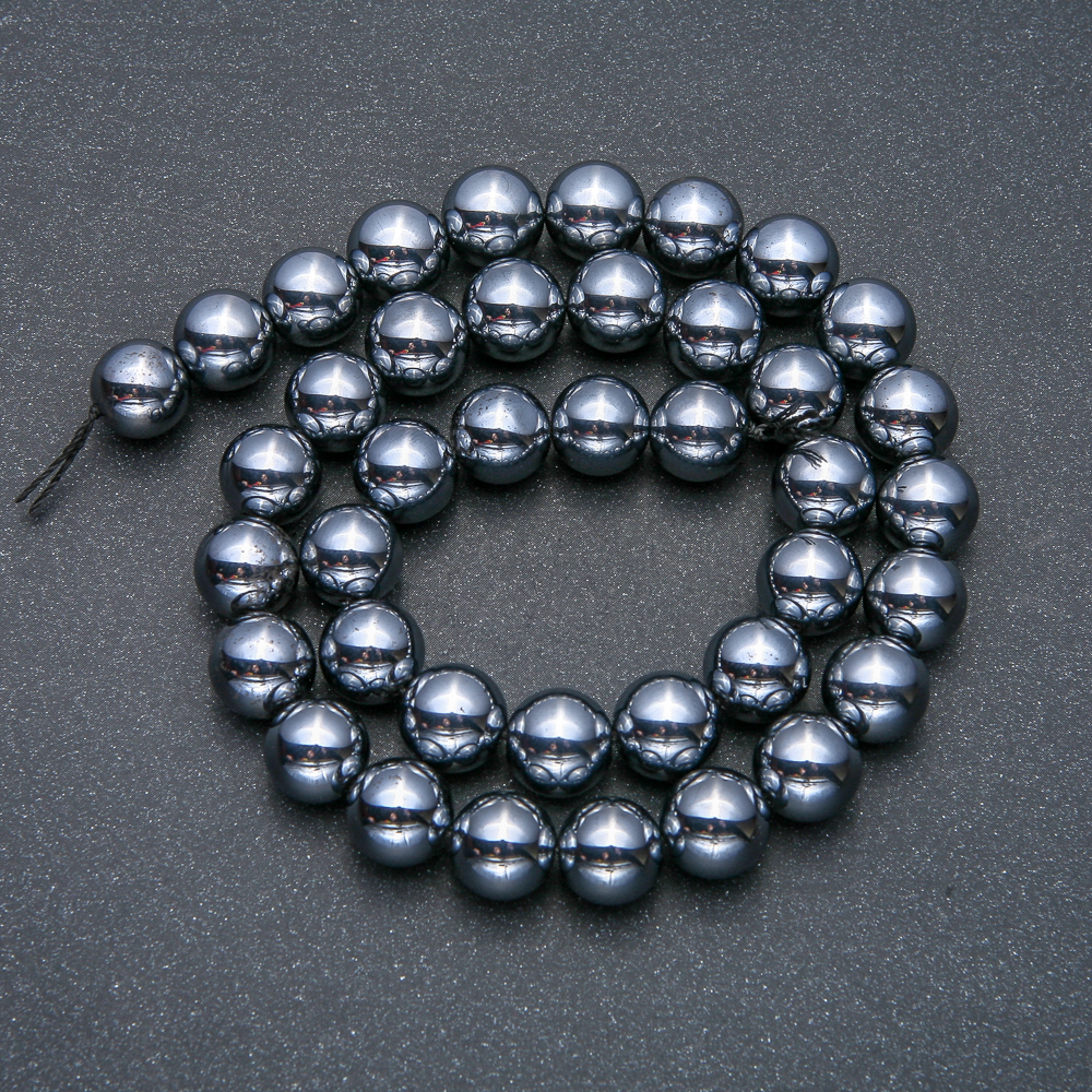 Terahertz beads on a thread, smooth ball, diameter 12mm + -, length 39cm