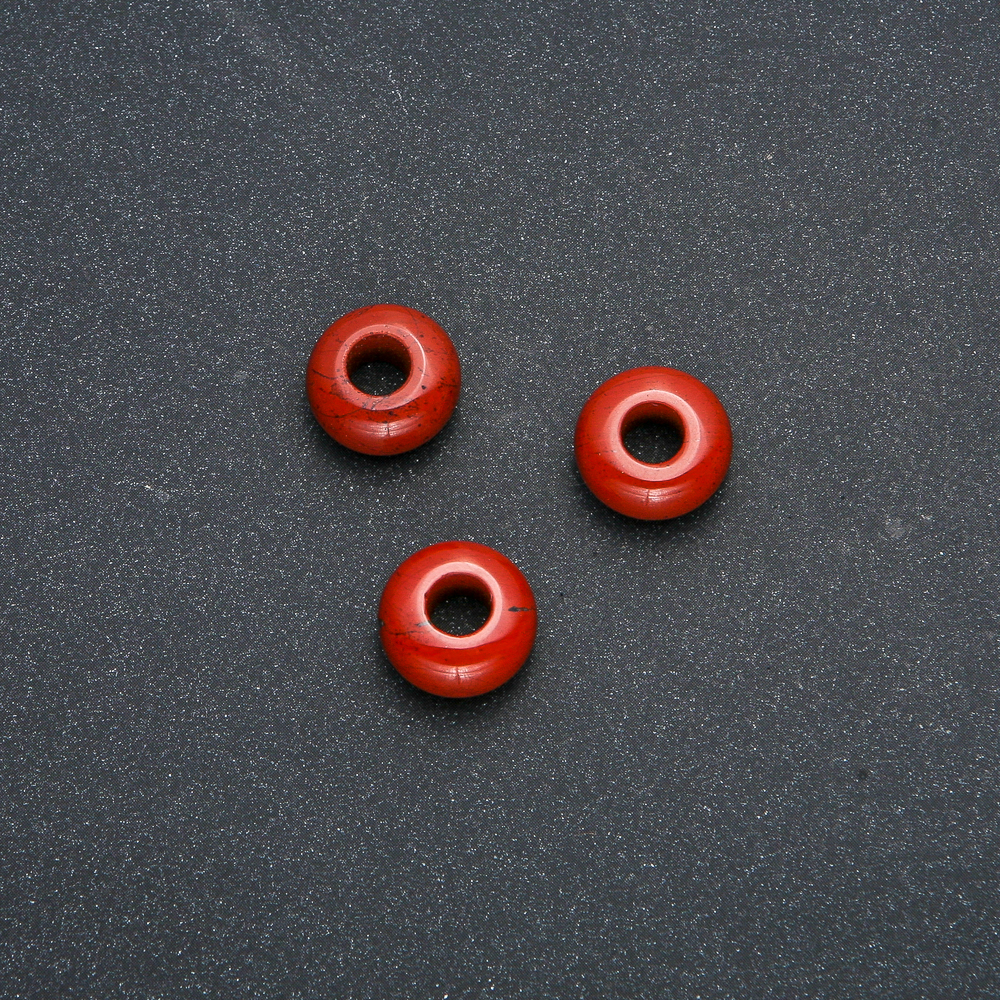 Pandora bead with red jasper 14x7mm, hole diameter 5.5 mm +