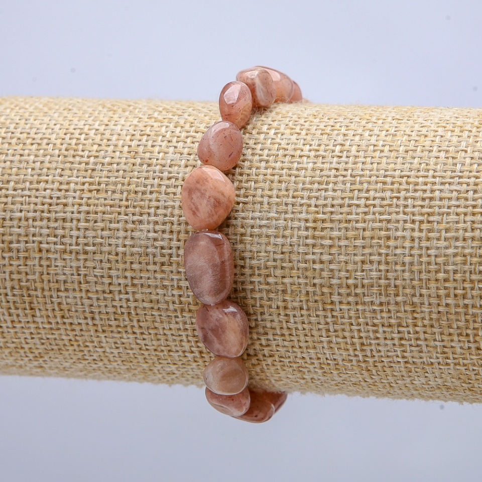 Elastic bracelet with natural selenite, tumbled, diameter 10x8 mm, circumference 18 cm +