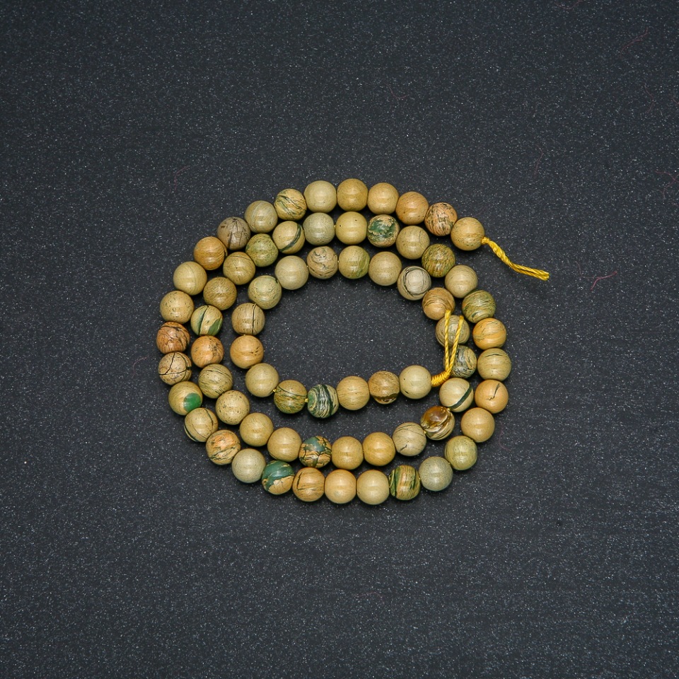 Yellow Jasper Beads on Thread, Smooth Round Beads, 6mm Diameter, 38cm Length +