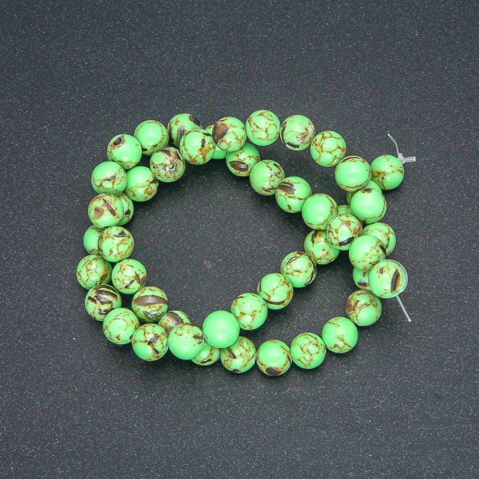 Emperor Jasper Green (pressed) Smooth Bead, Diameter 8mm, Length 40cm