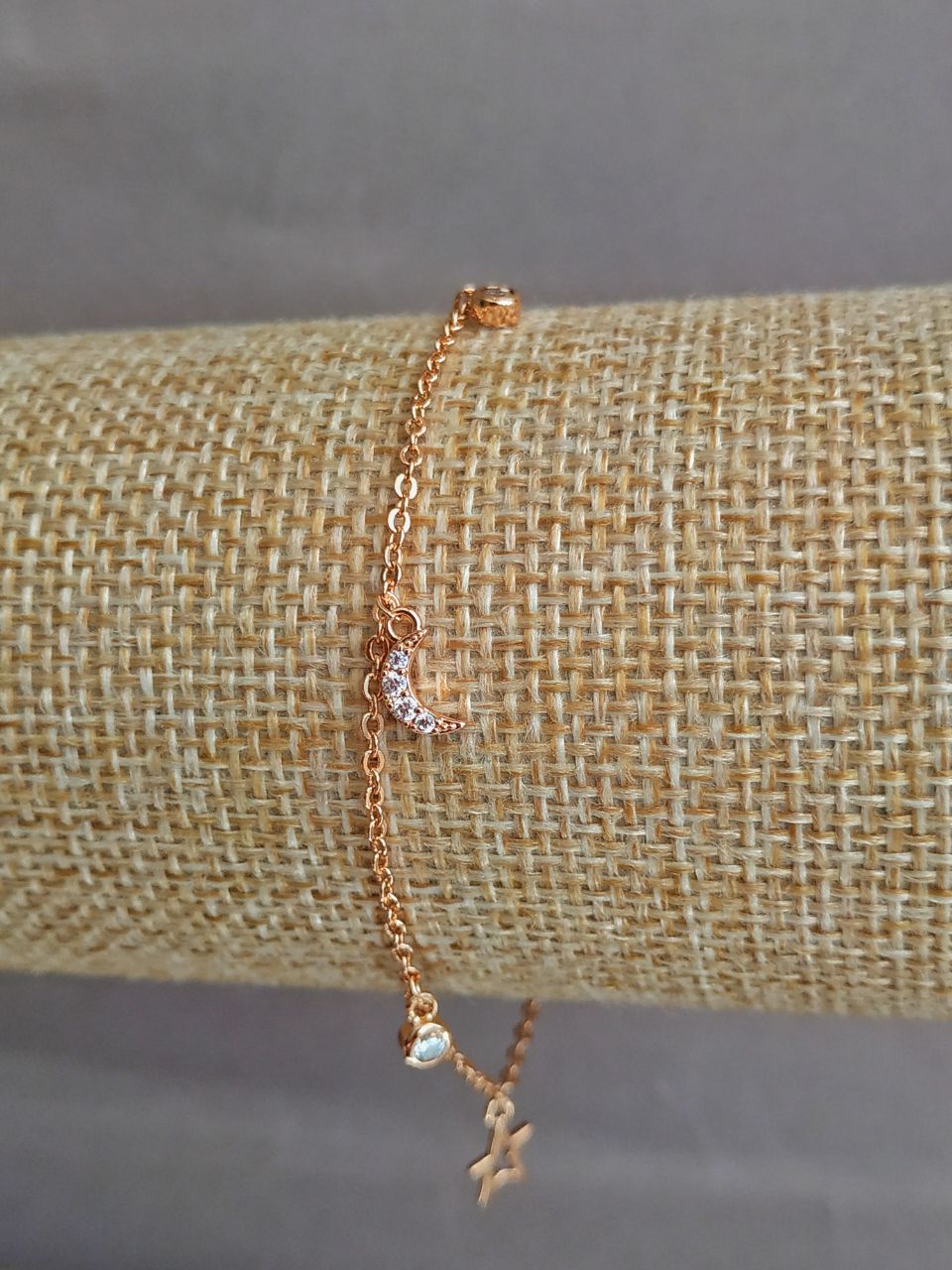 Xuping bracelet 18K gold plating with white crystals, length 17-19 cm, thickness 1.2 mm +