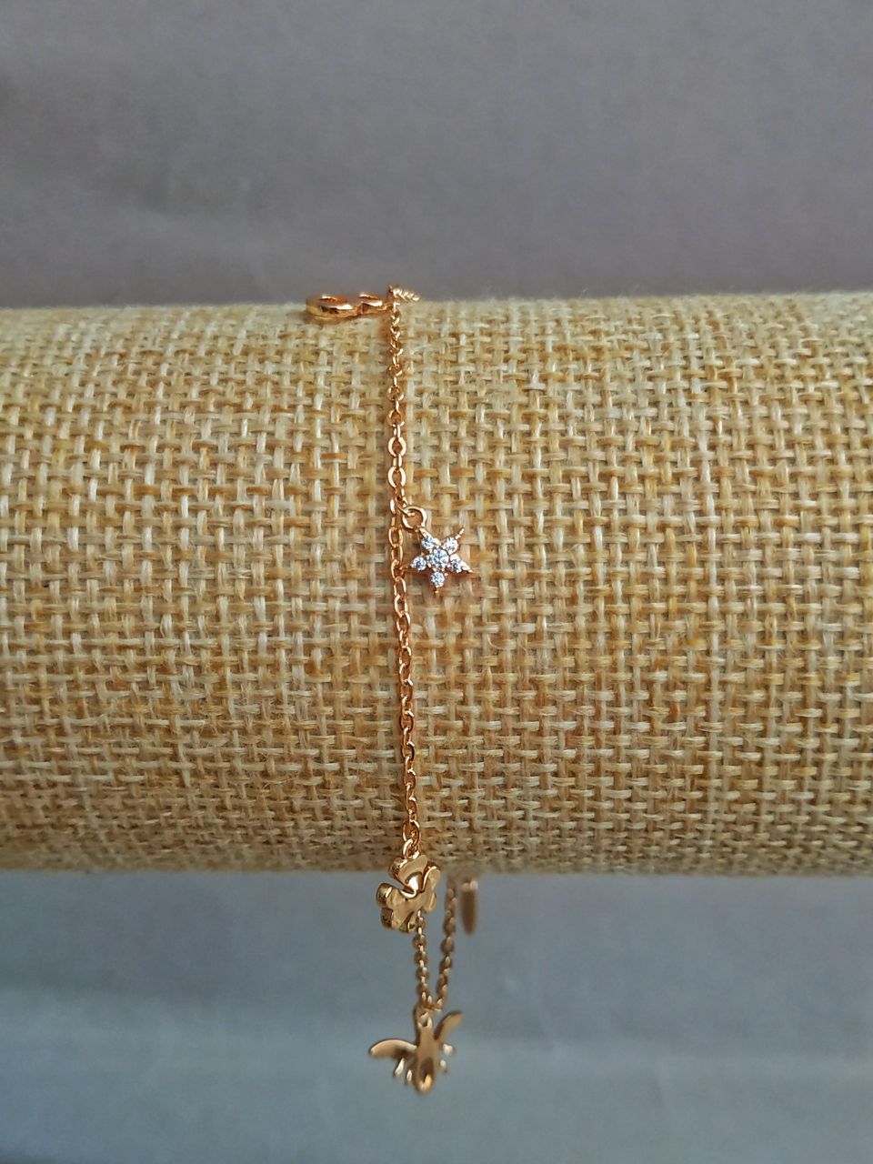 Xuping Bracelet with 18K Gold Plating and White Crystals, Length 19–21 cm, Thickness 1.2 mm +