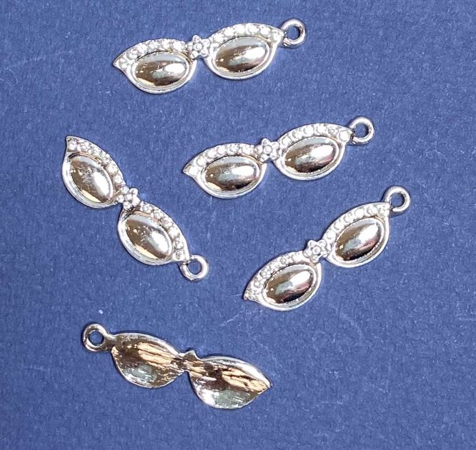 Pendant 'Glasses' for jewelry 32x9 mm, pack of 5